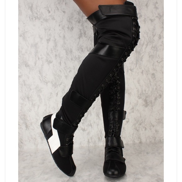 thigh high gym shoes